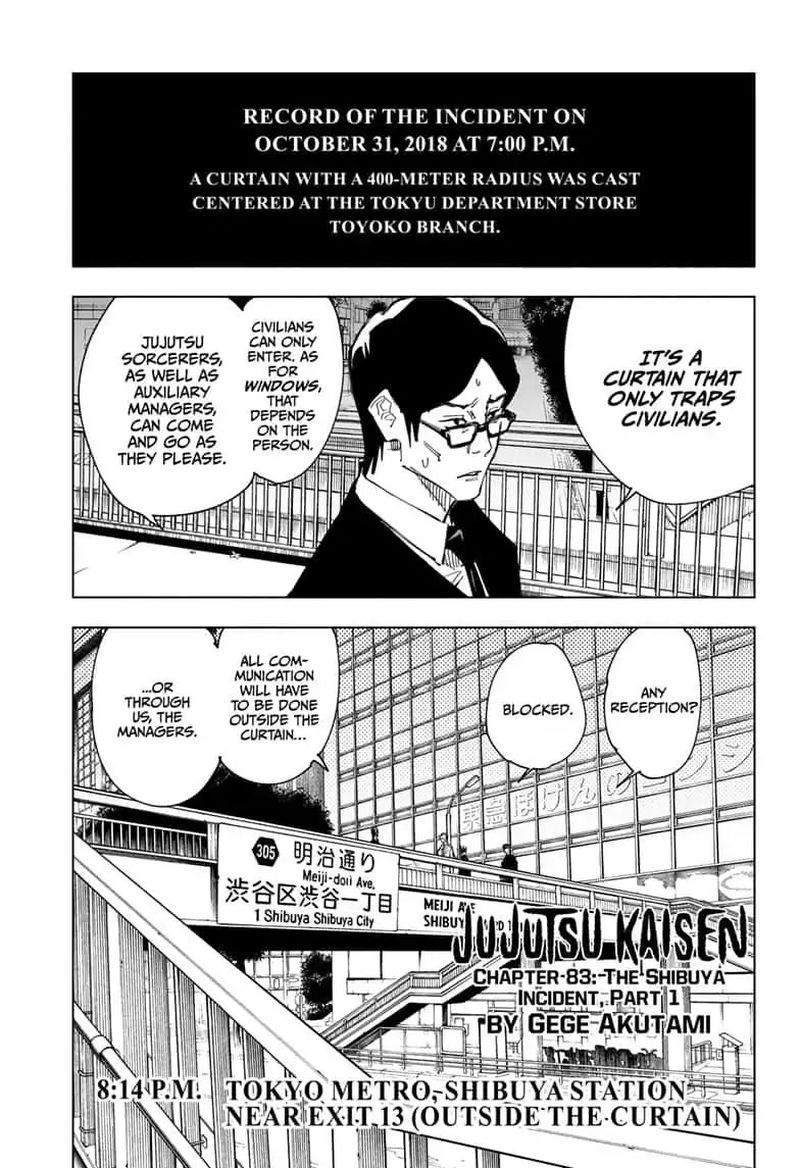 Chapter 83 - The Shibuya Incident, Part 1 (Image 1)